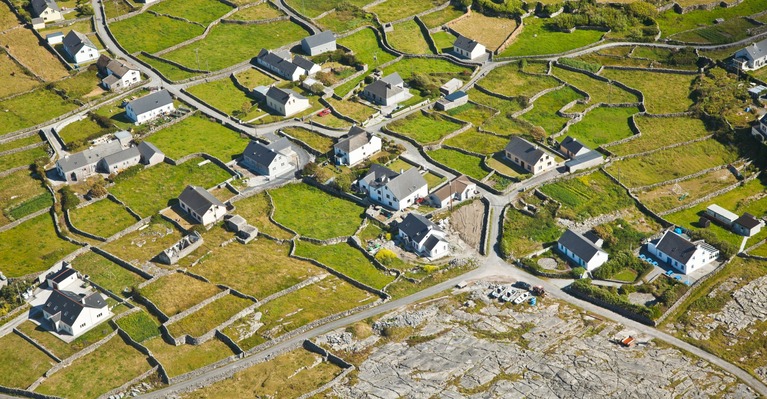 Aeriel view of rural community